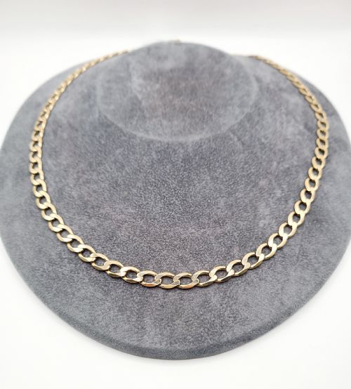 9ct Gold 23" Curb Chain 6mm Width Necklace