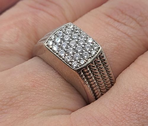 Silver & CZ Signet Ring (U)