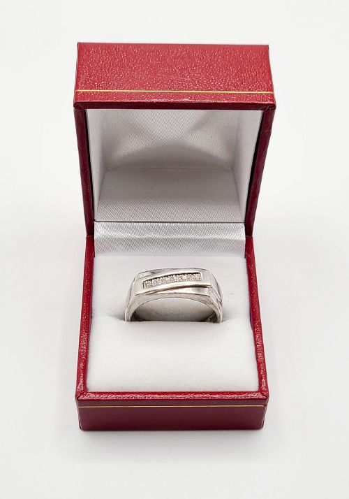 Vintage Silver & Diamond Signet Ring (X1/2)