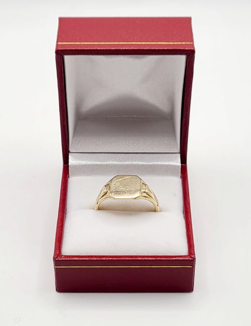 Art-Deco 9ct Gold Signet Ring (T1/2)