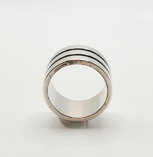 Heavy Gucci 925 Silver Wide Band Ring (W1/2)